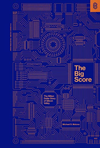 Book cover with blue background and circuit board design, titled "The Big Score.