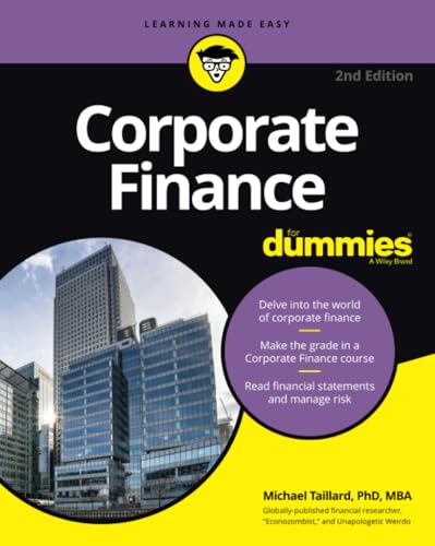 Book cover for "Corporate Finance For Dummies," 2nd edition, with a skyscraper.