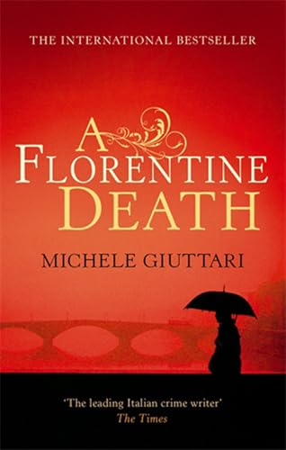 Book cover: "A Florentine Death" with a figure holding an umbrella.