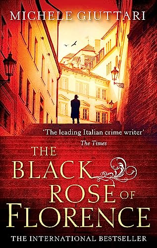Book cover: a man stands on steps in a Florentine street.