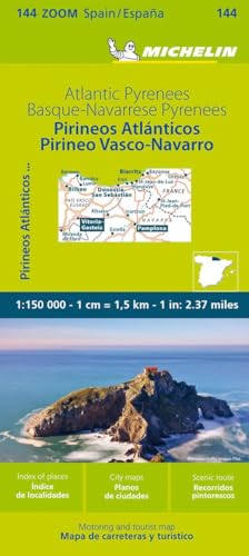 Michelin map cover of the Basque Coast and Pyrenees featuring a coastal rock formation.