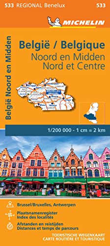 Michelin map of Belgium North & Central, with city views below.