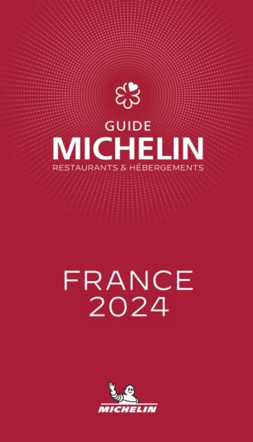 Red Michelin Guide France 2024 cover with the Michelin Man logo.