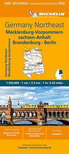 Michelin regional map of Northeast Germany, including Berlin, Mecklenburg-Vorpommern.