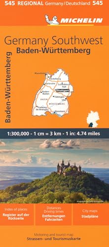 Michelin regional map 545 of Southwest Germany, featuring a castle on the cover.