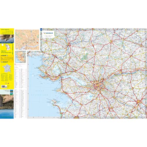 Folded Michelin map of Loire-Atlantique and Vendée regions of France.