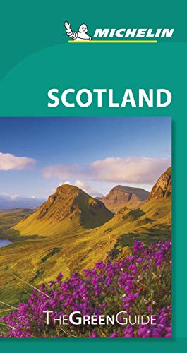 Michelin Green Guide to Scotland, featuring a landscape with purple flowers.