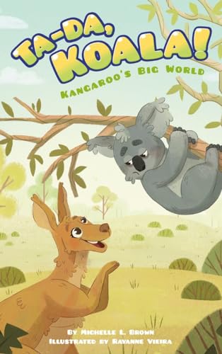 Book cover: a koala in a tree looks down at a smiling kangaroo.