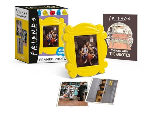 Yellow picture frame from Friends with cast photos and box packaging.