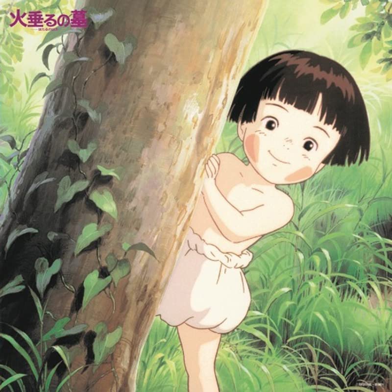 “Grave of the Fireflies” album cover featuring a young girl in foliage.