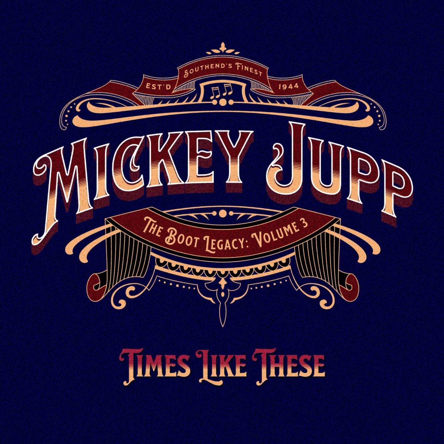 Album cover for Mickey Juppās āTimes Like Theseā with ornate design.