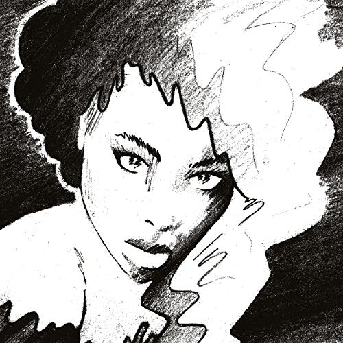 Black and white sketch of a woman’s face, partially obscured by smoke.