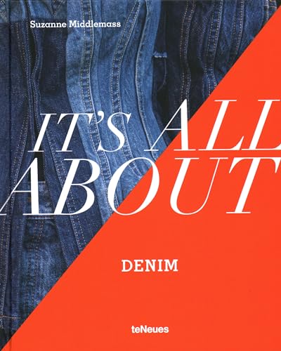 Book cover: “It’s All About Denim” with denim texture background.