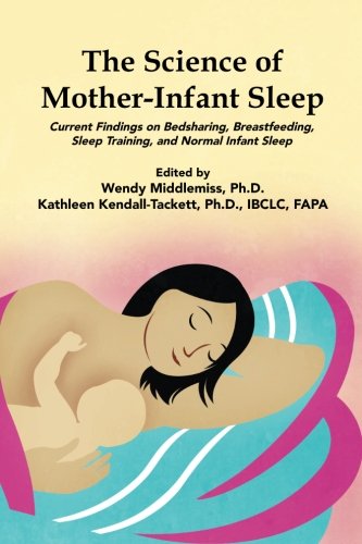 "The Science of Mother-Infant Sleep" book cover featuring a mother and infant sleeping together.
