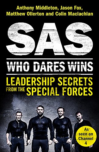 Book cover: "SAS: Who Dares Wins" with four men in black.
