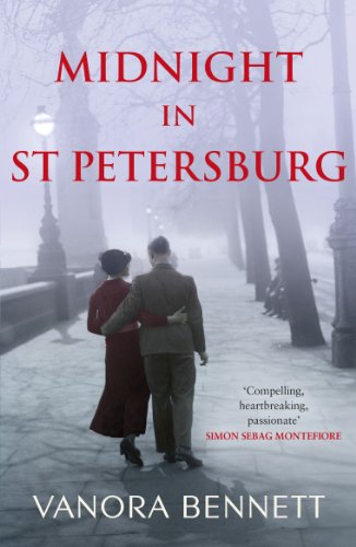 Book cover: couple walking away on a misty St. Petersburg street.