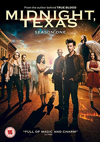 DVD cover art for Midnight, Texas Season One featuring an ensemble cast on a street.