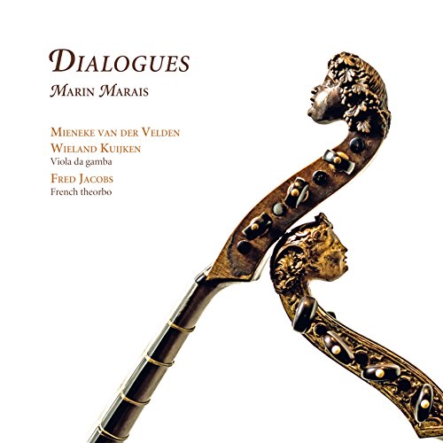 CD cover featuring the carved wooden heads of two viola da gamba necks.