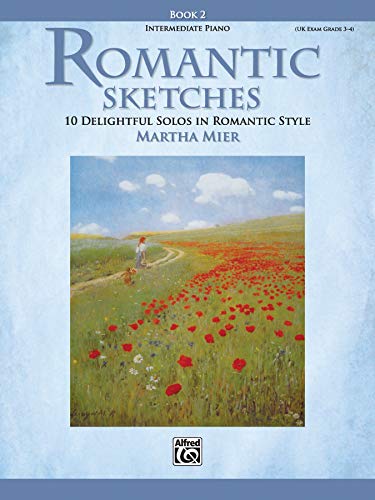 Sheet music cover with a painting of a path through a poppy field.
