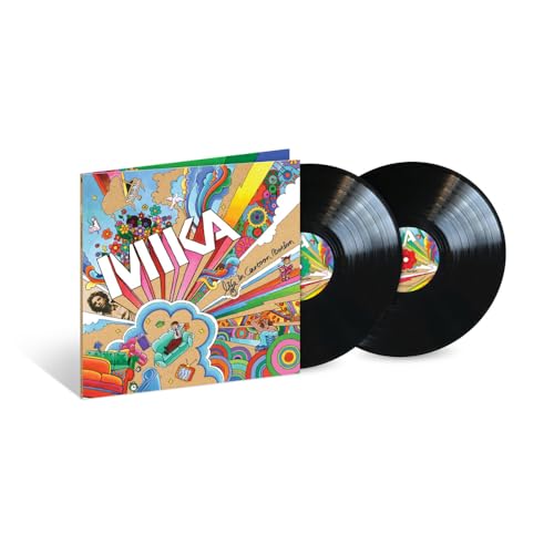 MIKA Life in Cartoon Motion vinyl record album cover with two black vinyl discs.