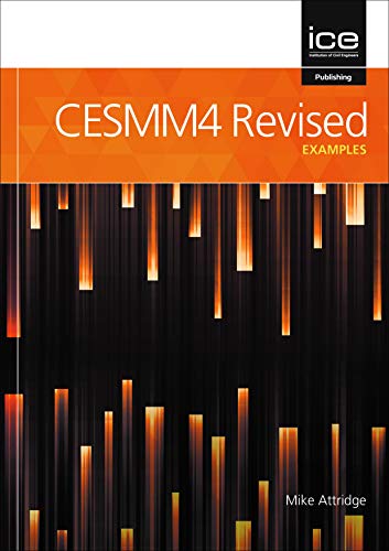 Book cover: “CESMM4 Revised: Examples” with abstract orange and black design.