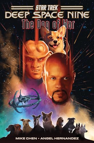 Book cover featuring Odo, Kira, and multiple dogs in space.