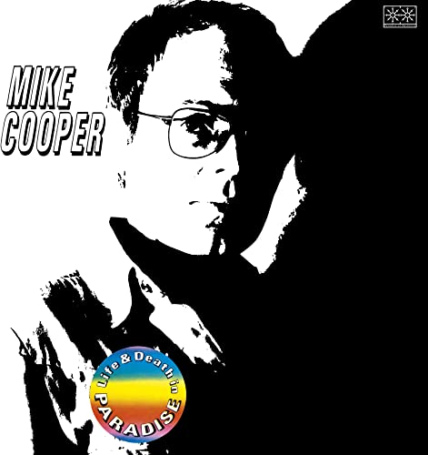 Black and white album cover featuring Mike Cooper with rainbow circular logo.