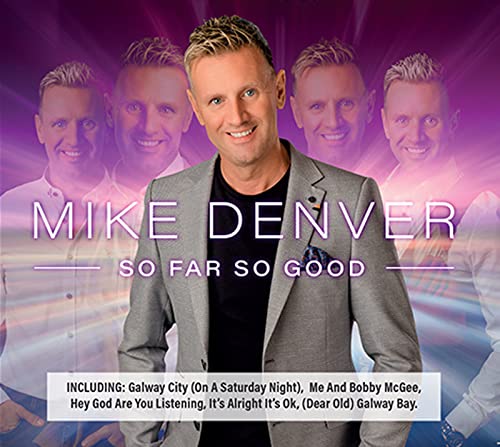 CD cover for Mike Denver’s “So Far So Good” featuring multiple images of the artist.