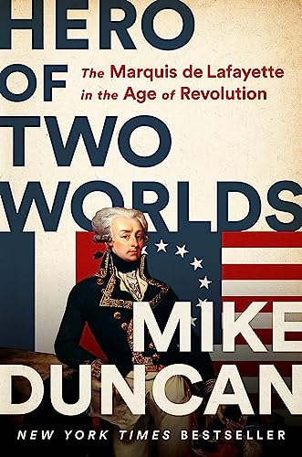 Book cover featuring a portrait of the Marquis de Lafayette against an American flag.