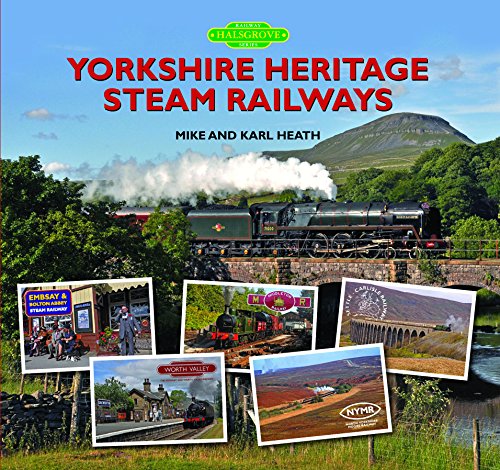 Book cover featuring a steam train and smaller images of heritage railways.