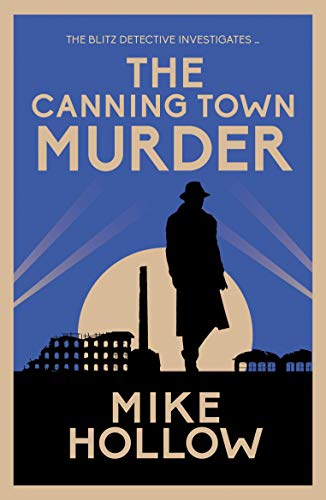 Book cover: Silhouette of a detective before a moon and city skyline.