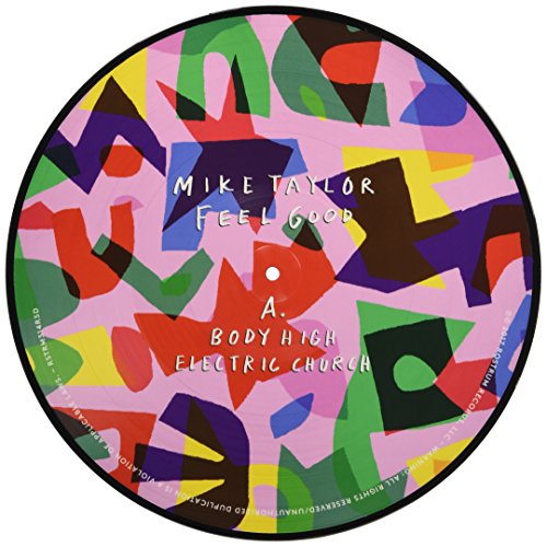 12-inch vinyl record with colorful abstract shapes and text details.