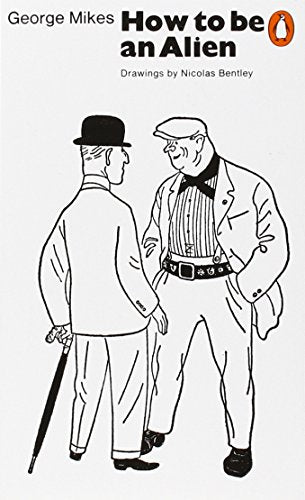 Book cover: "How to be an Alien" with a line-drawn illustration of two men.