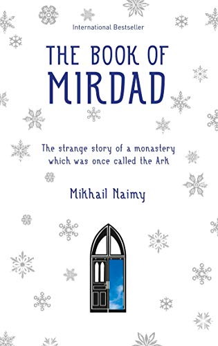 Book cover for The Book of Mirdad with snowflake patterns and an arched door.