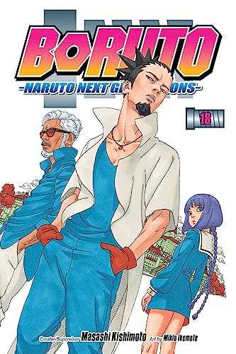 Manga cover featuring Amado, Shikamaru, and Eida from Boruto volume 18.