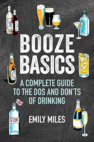 Book cover with illustrated drinks and bold text: "Booze Basics.