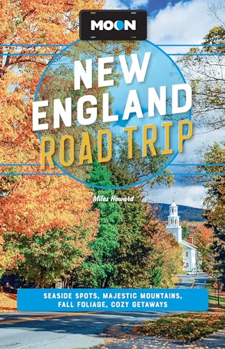 New England road trip guide cover with autumn foliage and a white church.