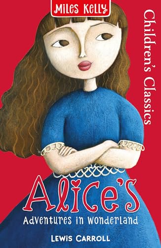 Illustration of a girl with brown hair, cover of "Alice's Adventures in Wonderland.