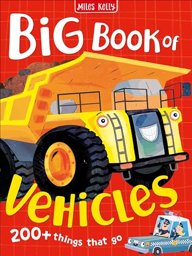 Big Book of Vehicles" cover with a bright yellow dump truck illustration.