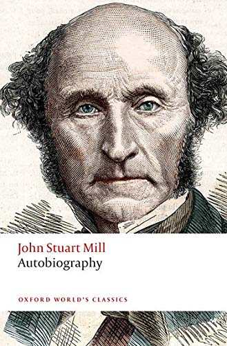 Portrait of John Stuart Mill on cover of “Autobiography” book.