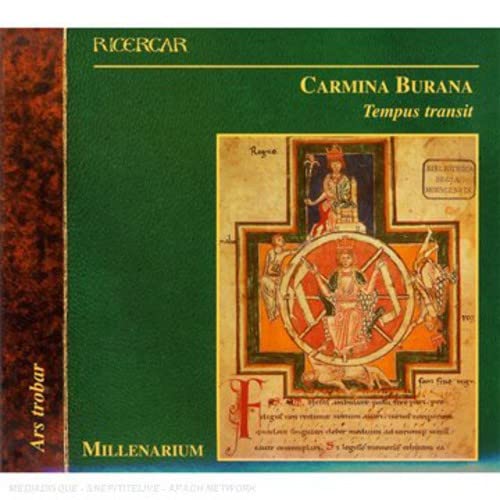 CD cover for “Carmina Burana - Tempus Transit” with medieval illuminated art.