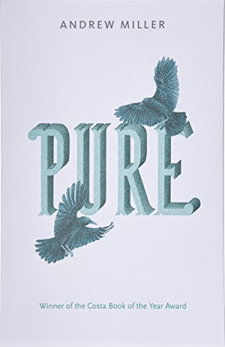 Book cover: "Pure" with stylized title and flying birds illustration.