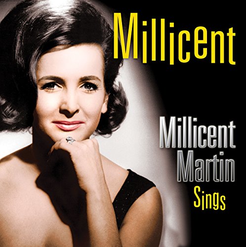 Millicent Martin's album cover featuring a black-and-white portrait of her in a black dress.