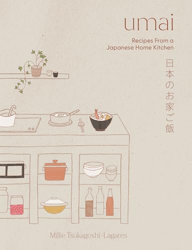 Book cover illustration of a kitchen counter with cooking pots, bowls, and ingredients.