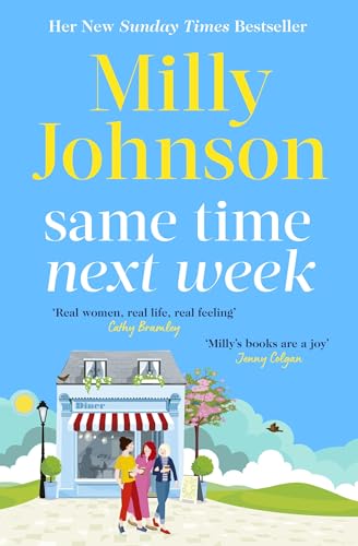 Book cover: diner illustration, three women, title “Same Time Next Week” in yellow.