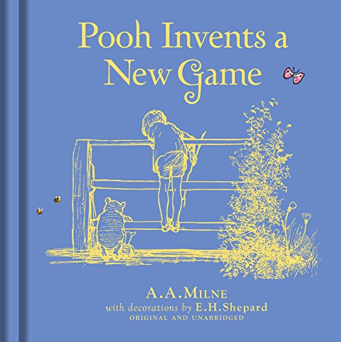 Book cover: Winnie-the-Pooh and a boy at a wooden fence.
