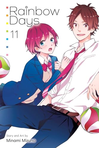 Manga cover with two young men and volleyballs, titled “Rainbow Days, Vol. 11.”