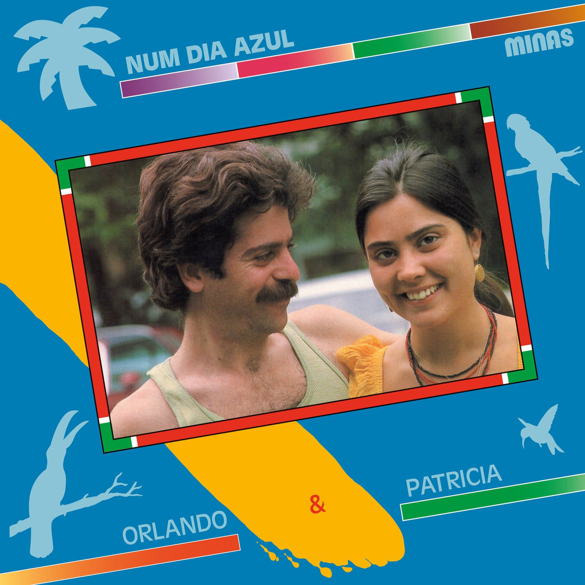 Vinyl album cover featuring a portrait of a couple and colorful graphics.