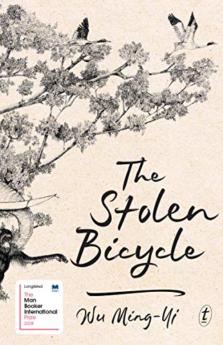 Book cover with a black and white ink drawing of trees, birds, and monkeys.