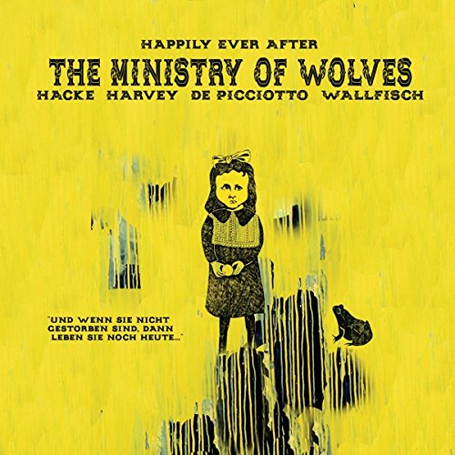 Yellow album cover with a girl and a dog, featuring text "The Ministry of Wolves".